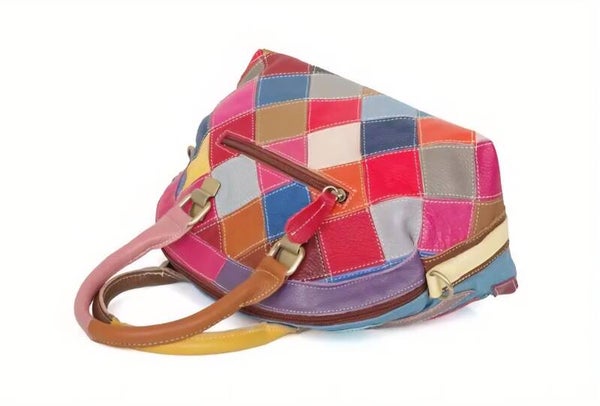 Handmade Hobo Colorblock Handbag.