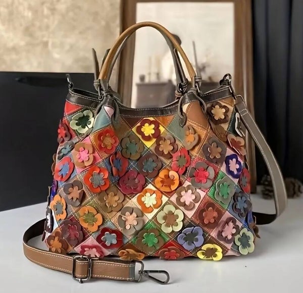 Exquisite Colorful Floral Shoulder Bag.