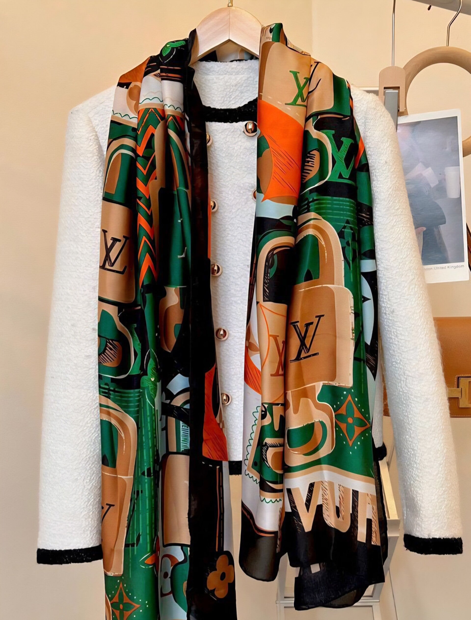Louis Vuitton Long Silk Scarf.