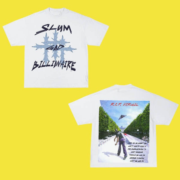 SlumGod Billionaire Ice Blue  Graphic T-Shirt – RIP  Virgil Edirtion