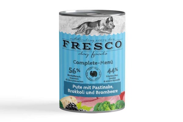 Fresco - Complete-Menü Pute mit Pastinaken, Brombeeren und Löwenzahn (haltbares B.A.R.F.)
