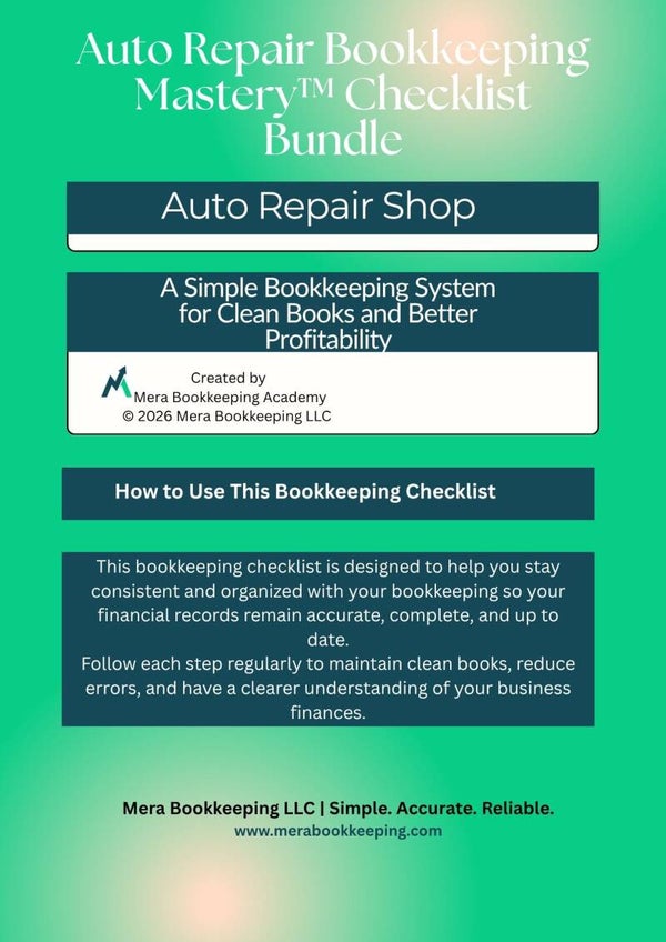 Auto Repair Bookkeeping Mastery™ Checklist Bundle