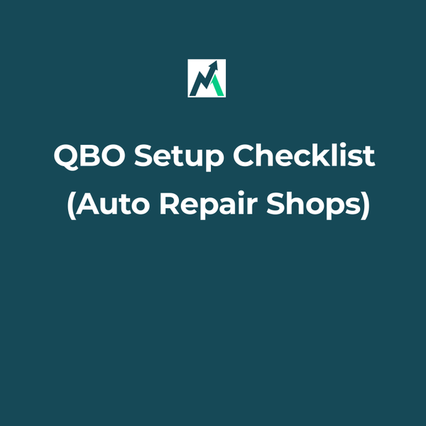 Auto Repair Shop QuickBooks Online Setup Checklist