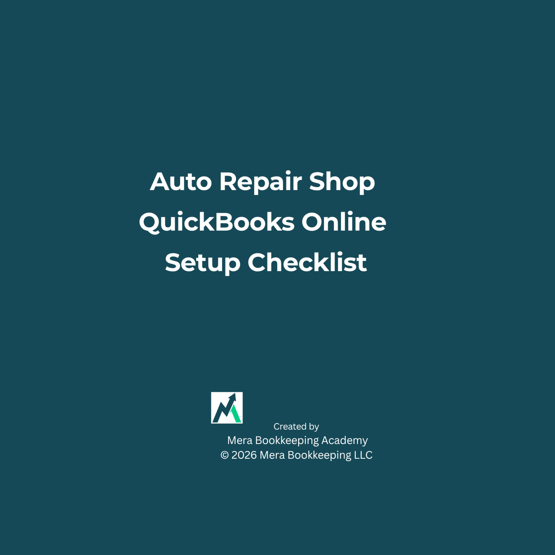 Auto Repair Shop QuickBooks Online Setup Checklist