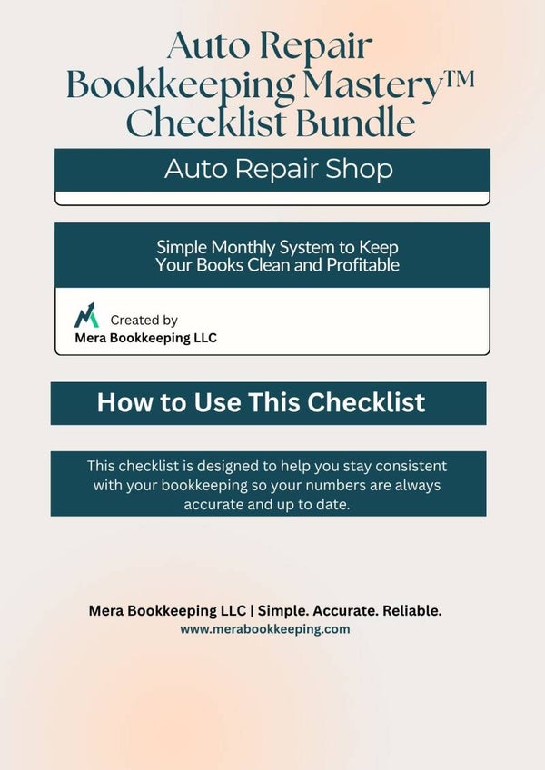Auto Repair Bookkeeping Mastery™ Checklist Bundle
