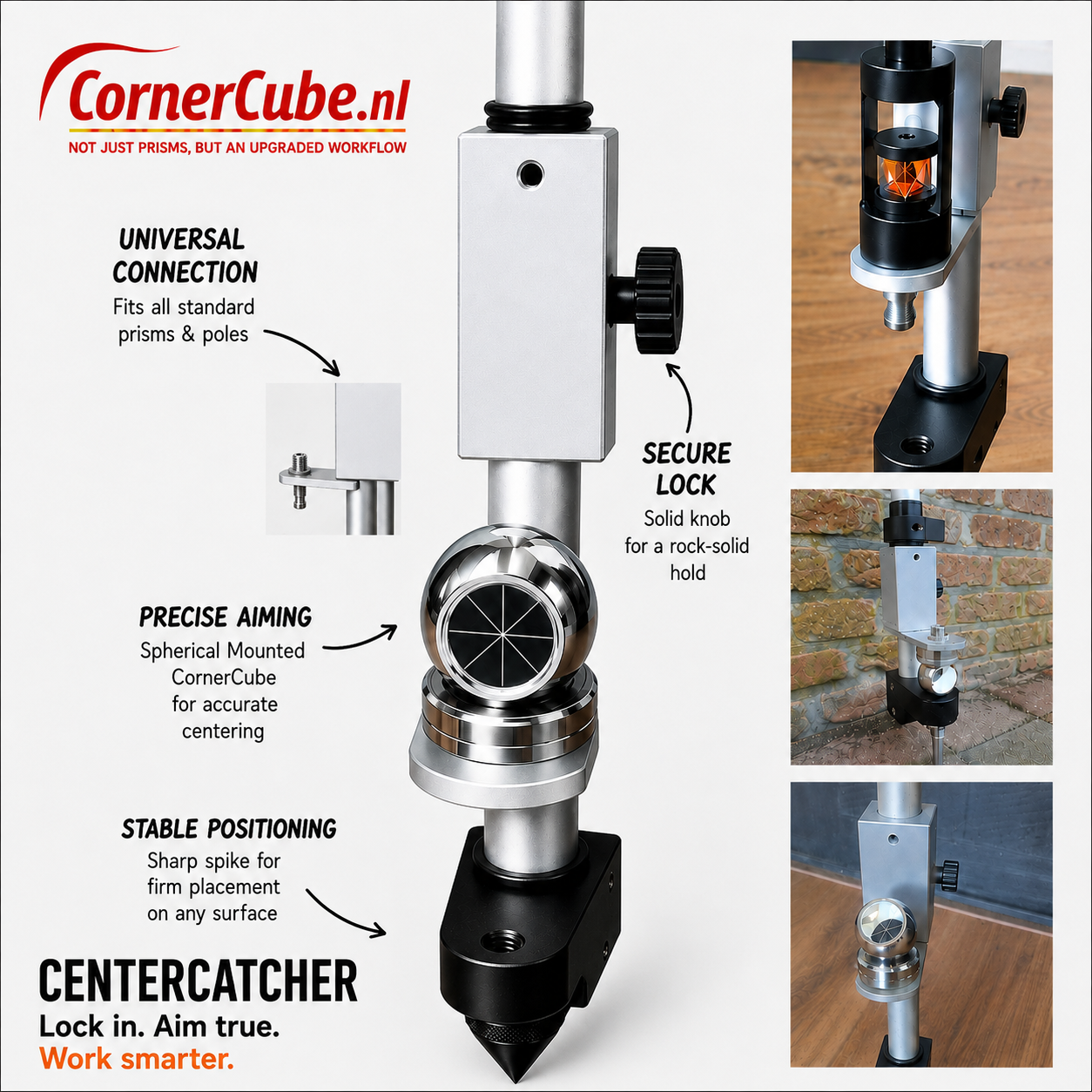 CenterCatcher slidable prismpole