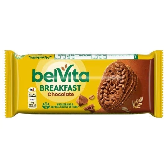Belvita kakaós, gabonás, omlós keksz csokoládédarabokkal 50 g