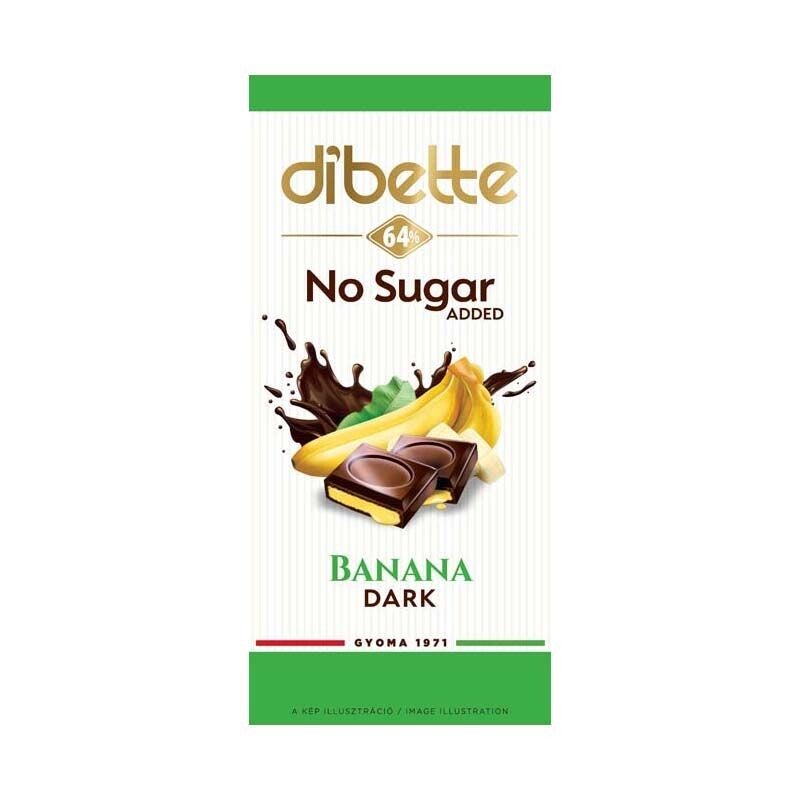 Dibette NAS banán ízű krémmel töltött étcsokoládé 80g