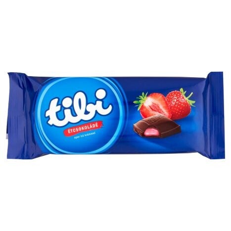 Tibi étcsokoládé eper ízű krémmel 90g