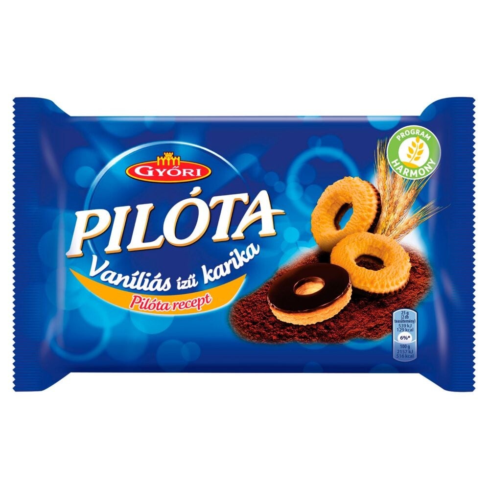 Győri Pilóta vaníliás ízű karika 150g