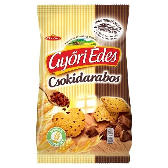 Győri Édes csokidarabos omlós, mézes keksz 150g