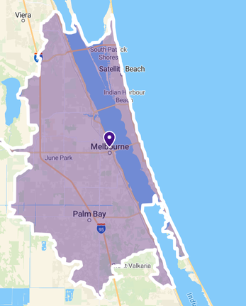 Southern Brevard Mainland Service Area Map