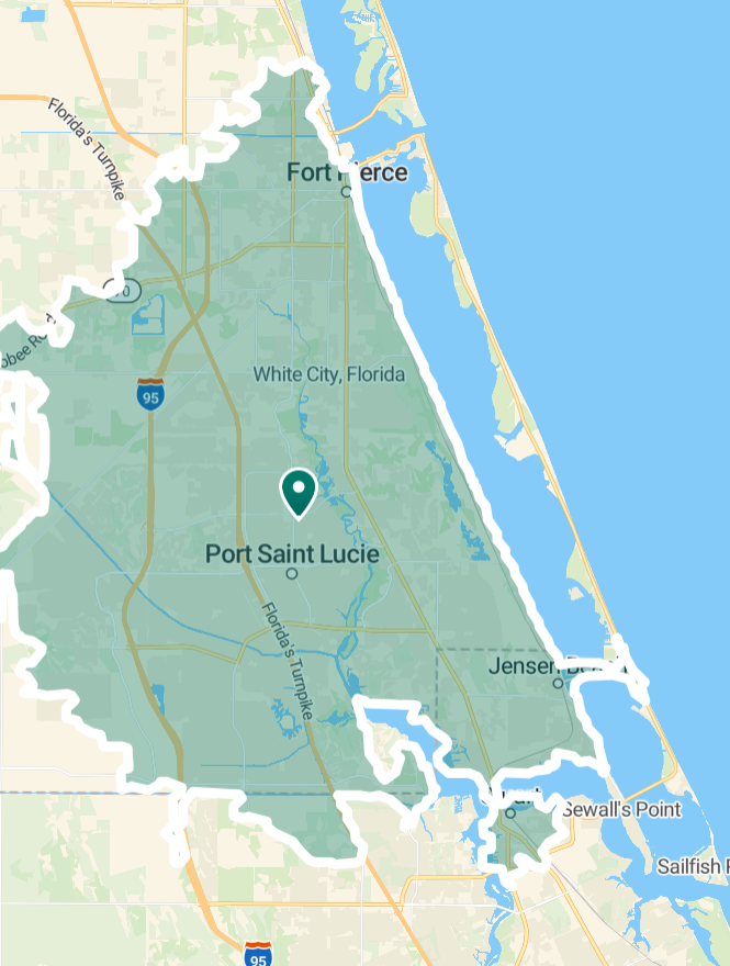Southern Treasure Coast Service Area Map