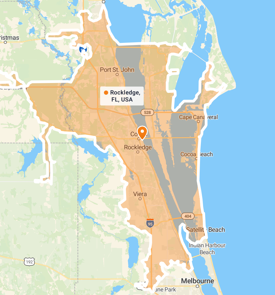 Space Coast Service Area Map