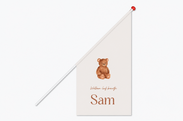 Geboortevlag Sam met beertje