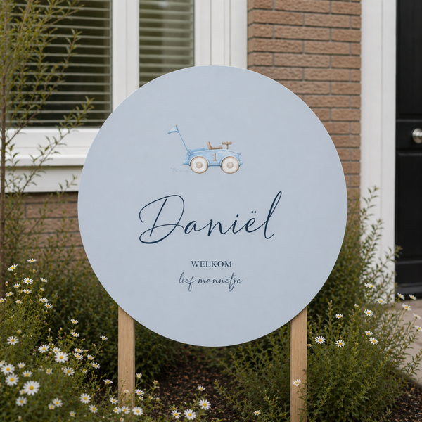 Tuinbord met autootje