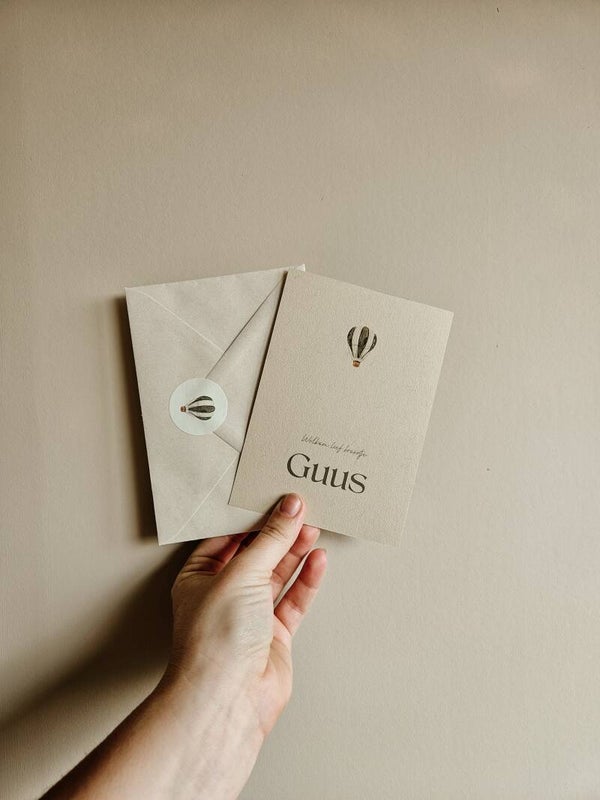 Katoenpapier geboortekaartje