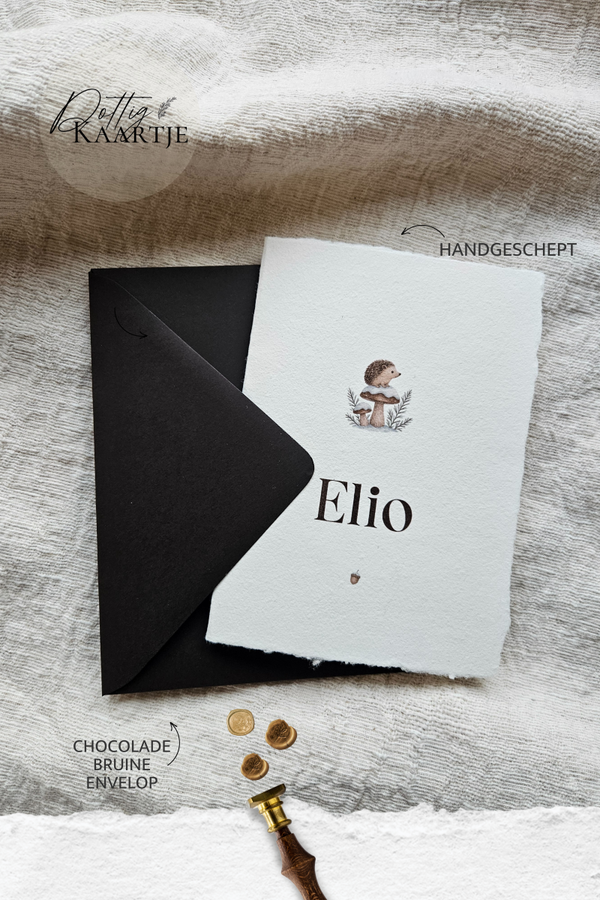 Handgeschept geboortekaartje • Luxe & tijdloos