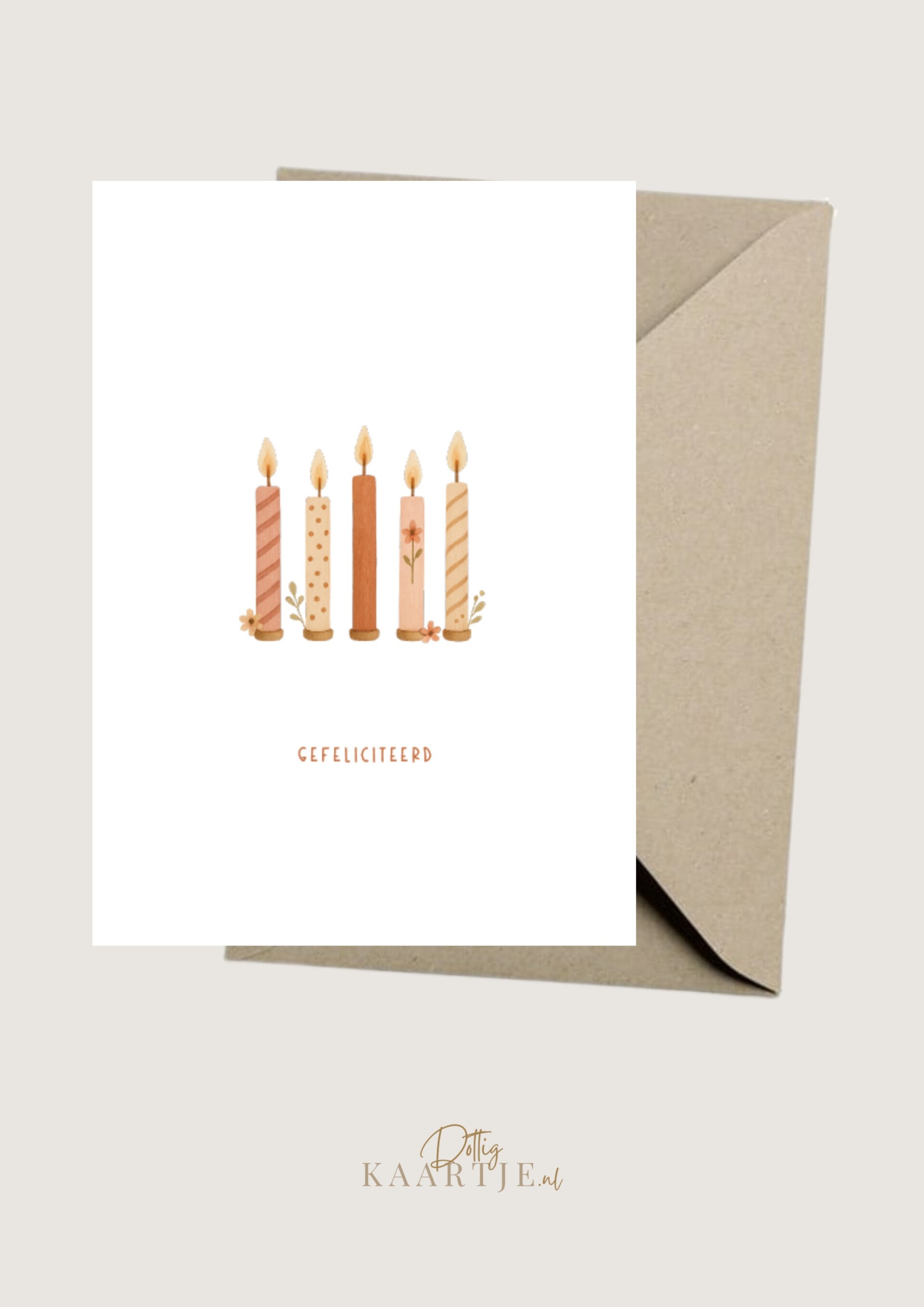 Wenskaart - Gefeliciteerd met kaarsen
