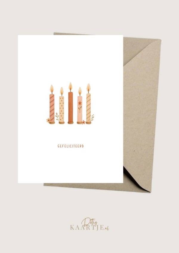 Wenskaart - Gefeliciteerd met kaarsen