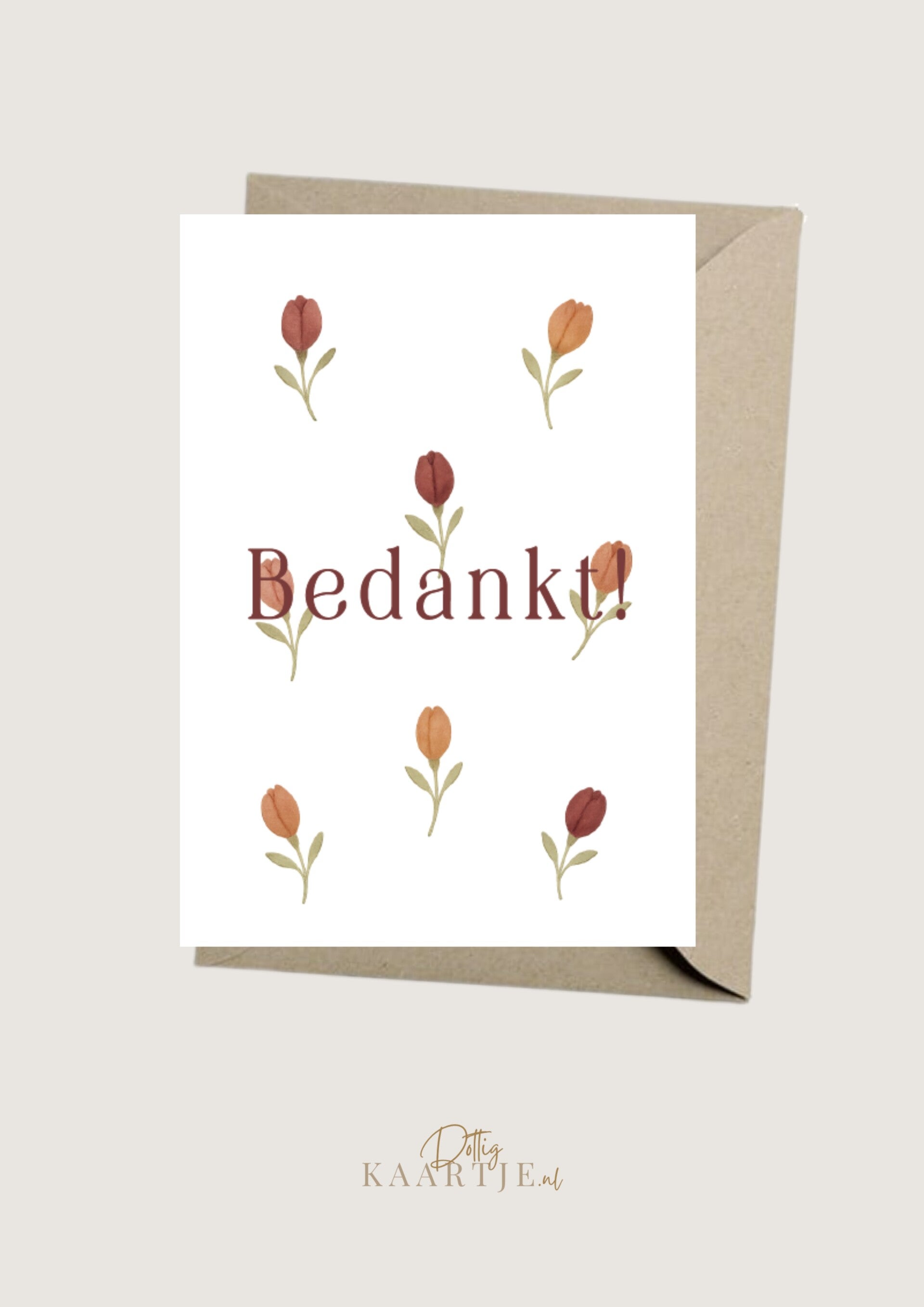 Wenskaart - bedankt met tulpen