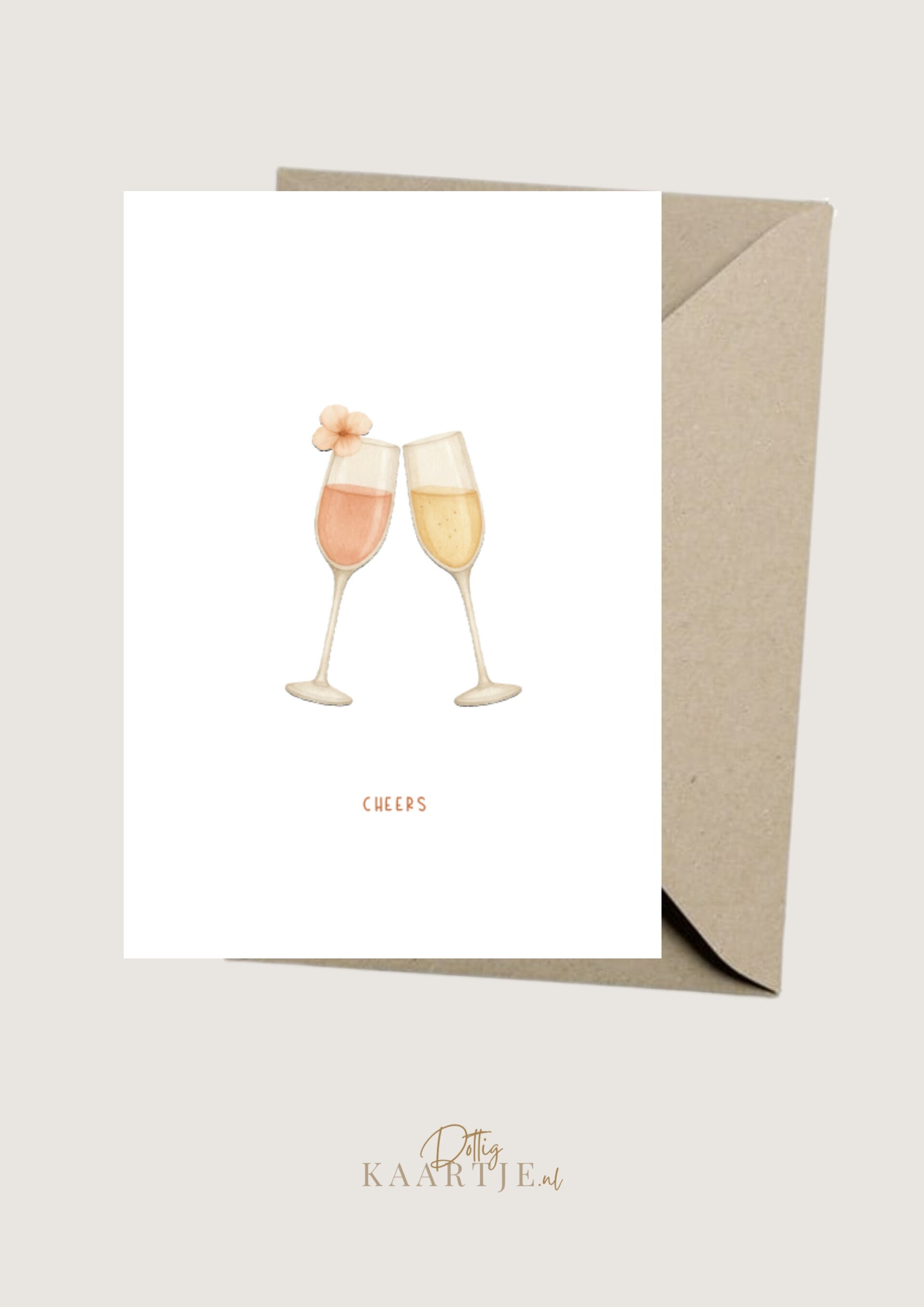 Wenskaart - Cheers champagneglazen