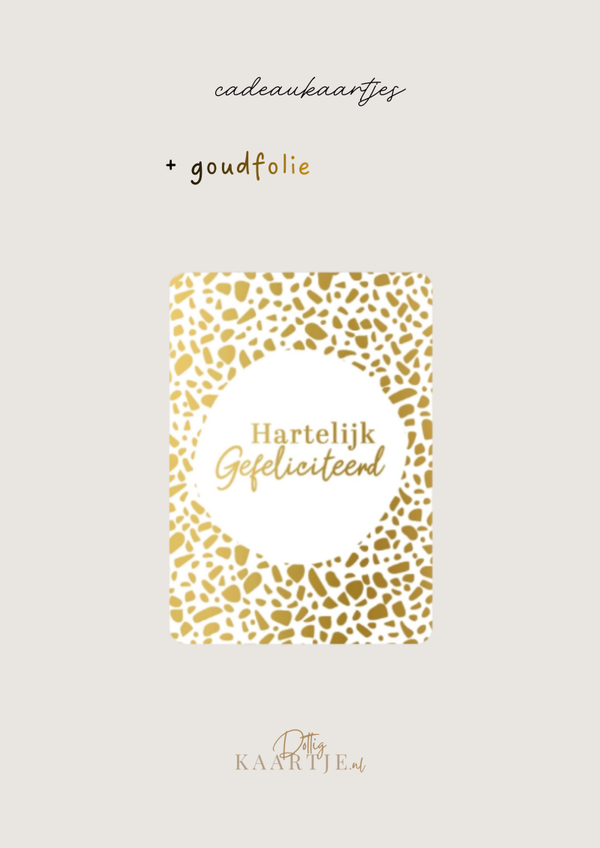 Cadeaukaartje  |  Hartelijk gefeliciteerd