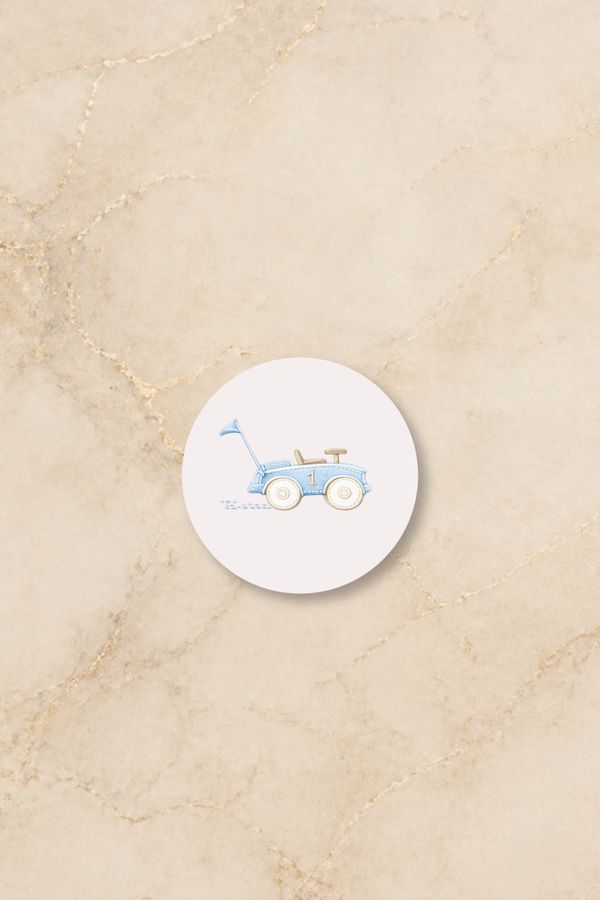 Sluitsticker autootje | zacht blauw