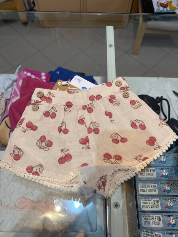 Pantaloncino neonata ciliegie