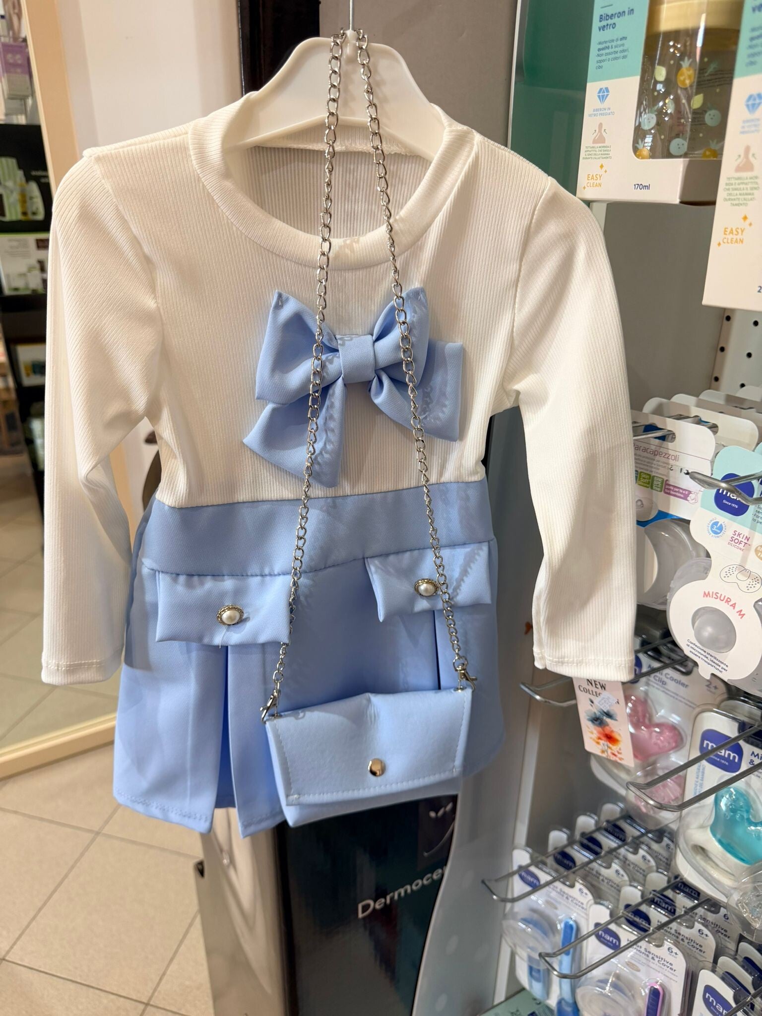 Abito fiocco azzurro