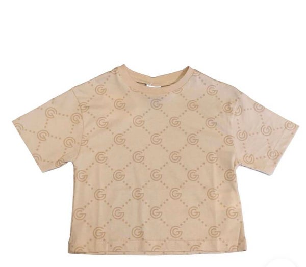Maglia crop beige
