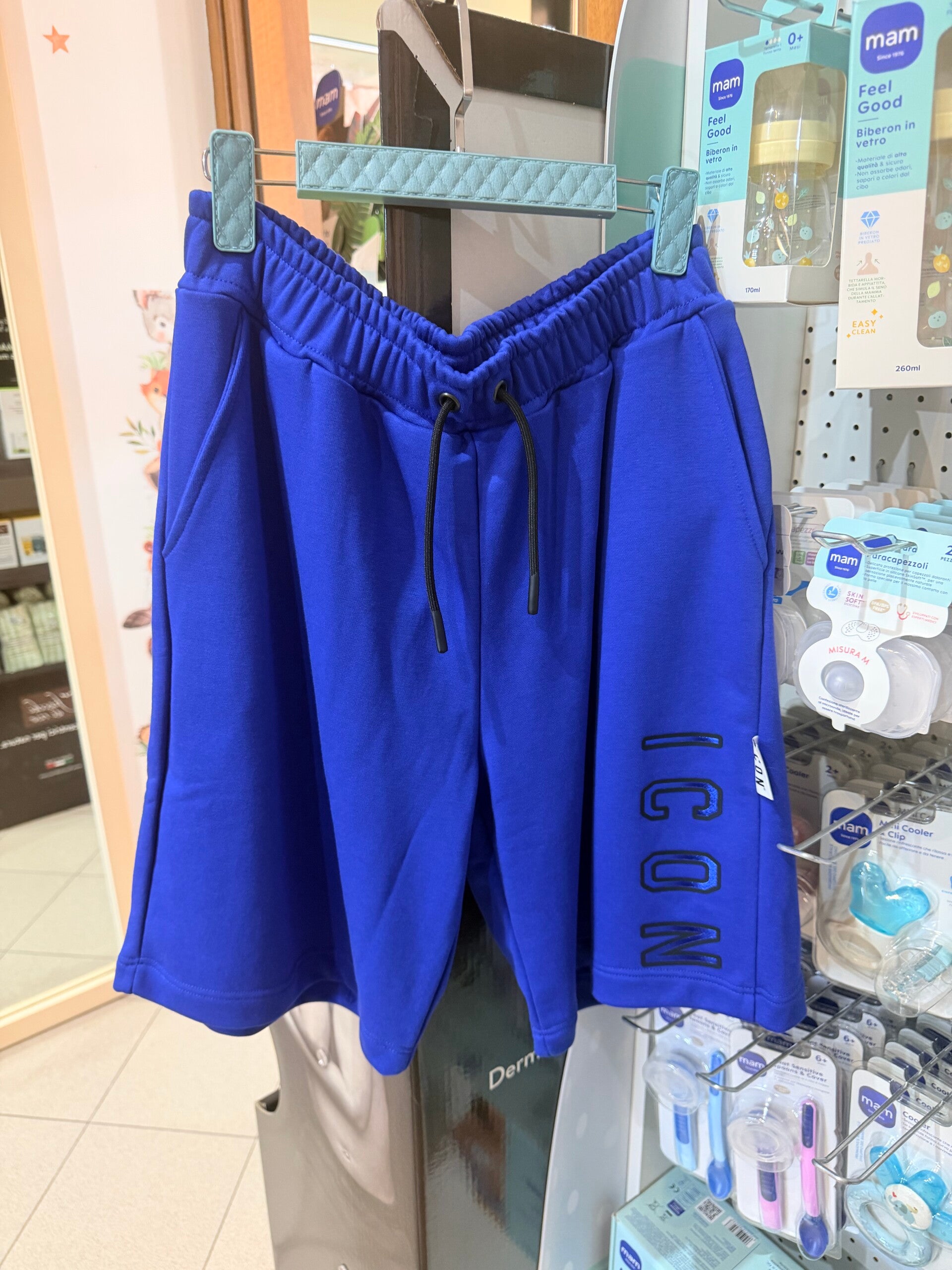 Pantalone tuta corto blu