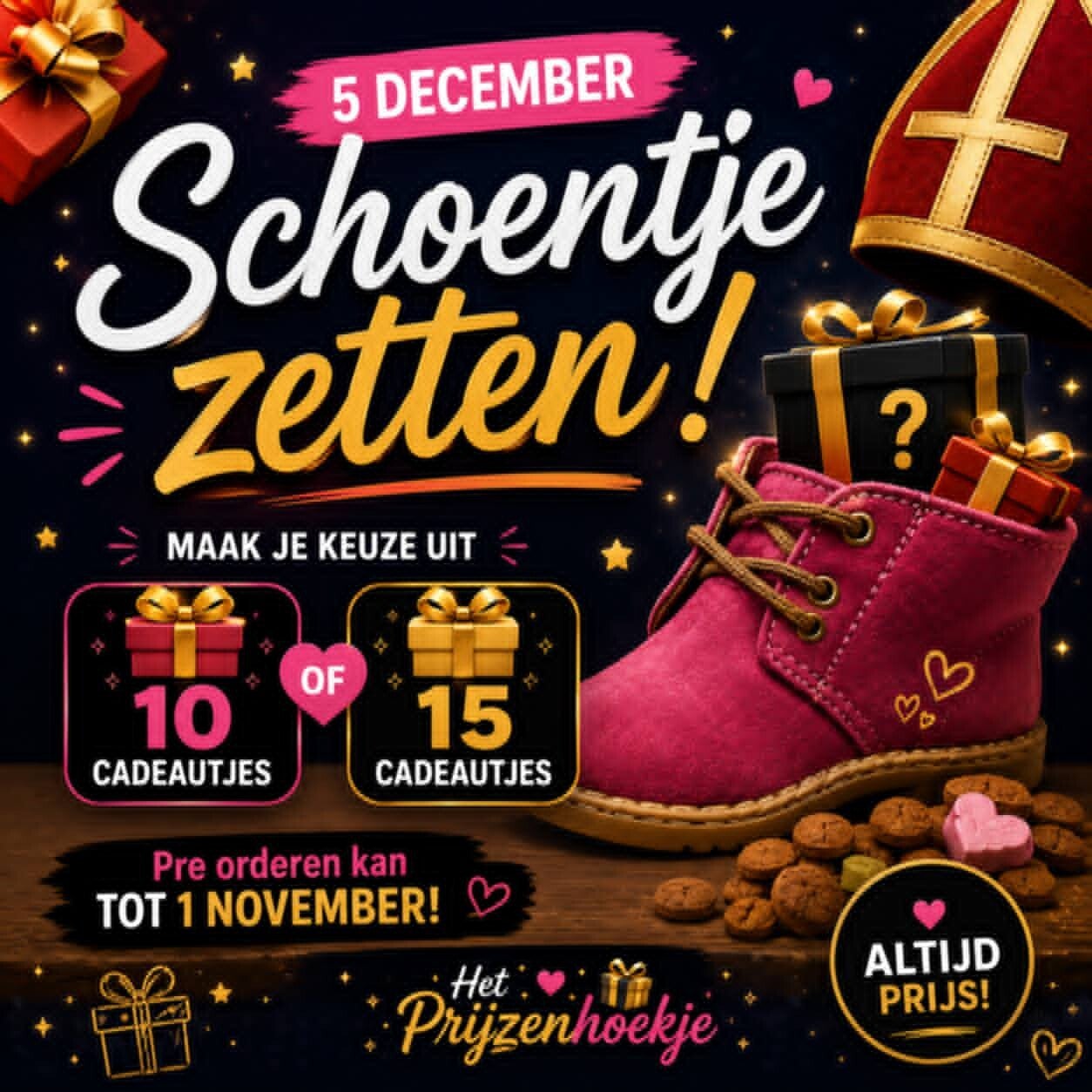 Pre order: Schoentje zetten voor 5 December. (10 producten)