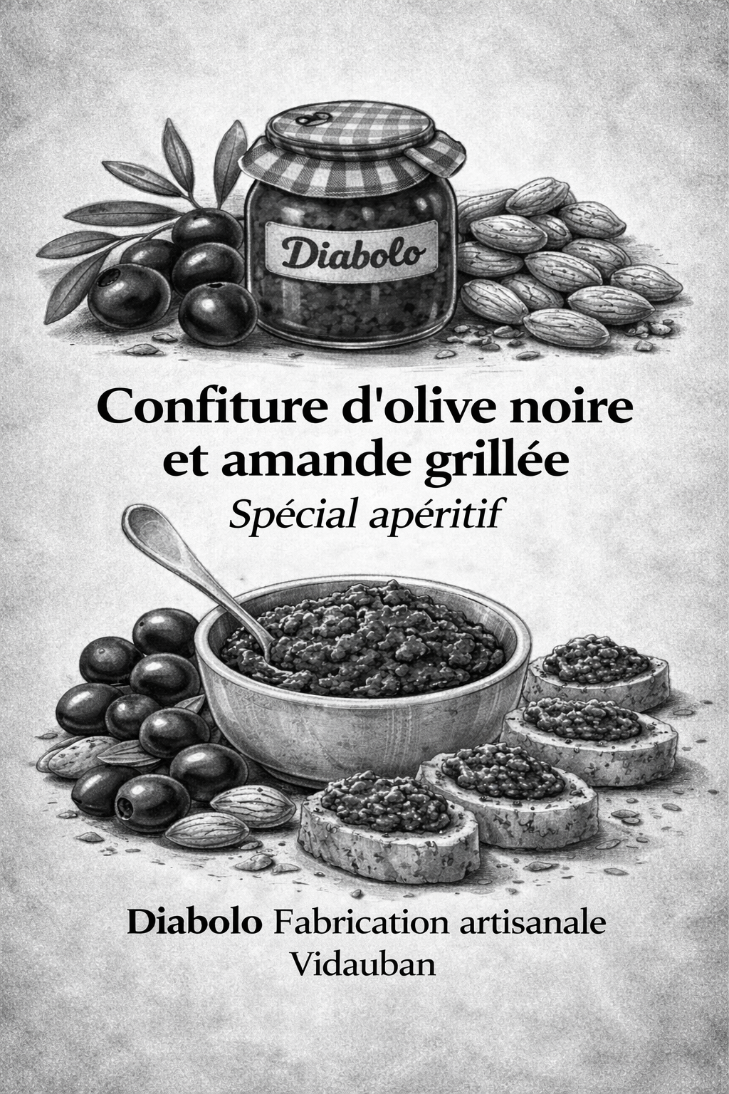 Confiture d'olive noire pour l 'aperitif