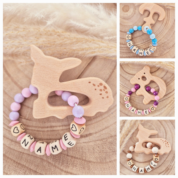 Personalisierter Greifling aus Holz