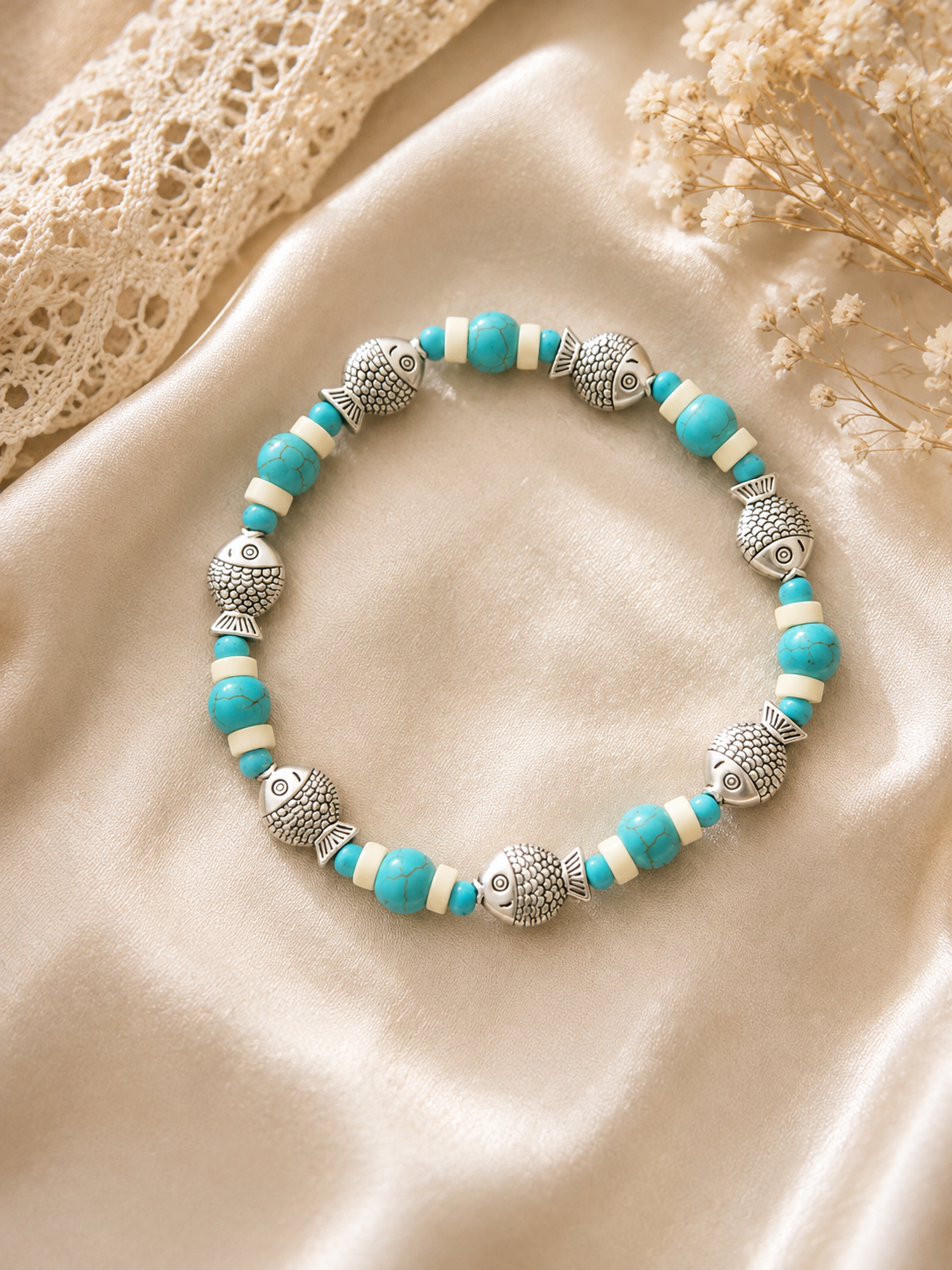 Bracciale Donna - Turchese e Pesci