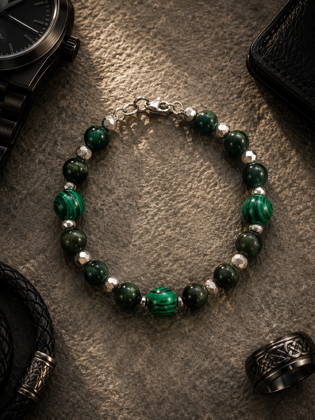 Bracciale Uomo - Malachite