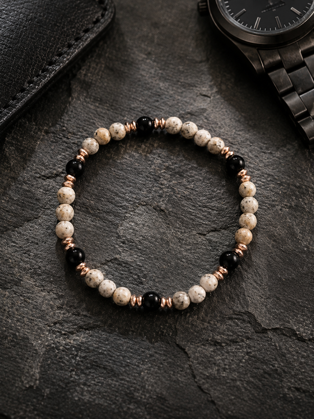 Bracciale Uomo - Nero e Beige