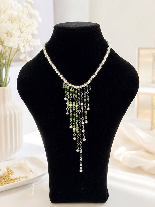 Collana Cascata Verde & Cristallo