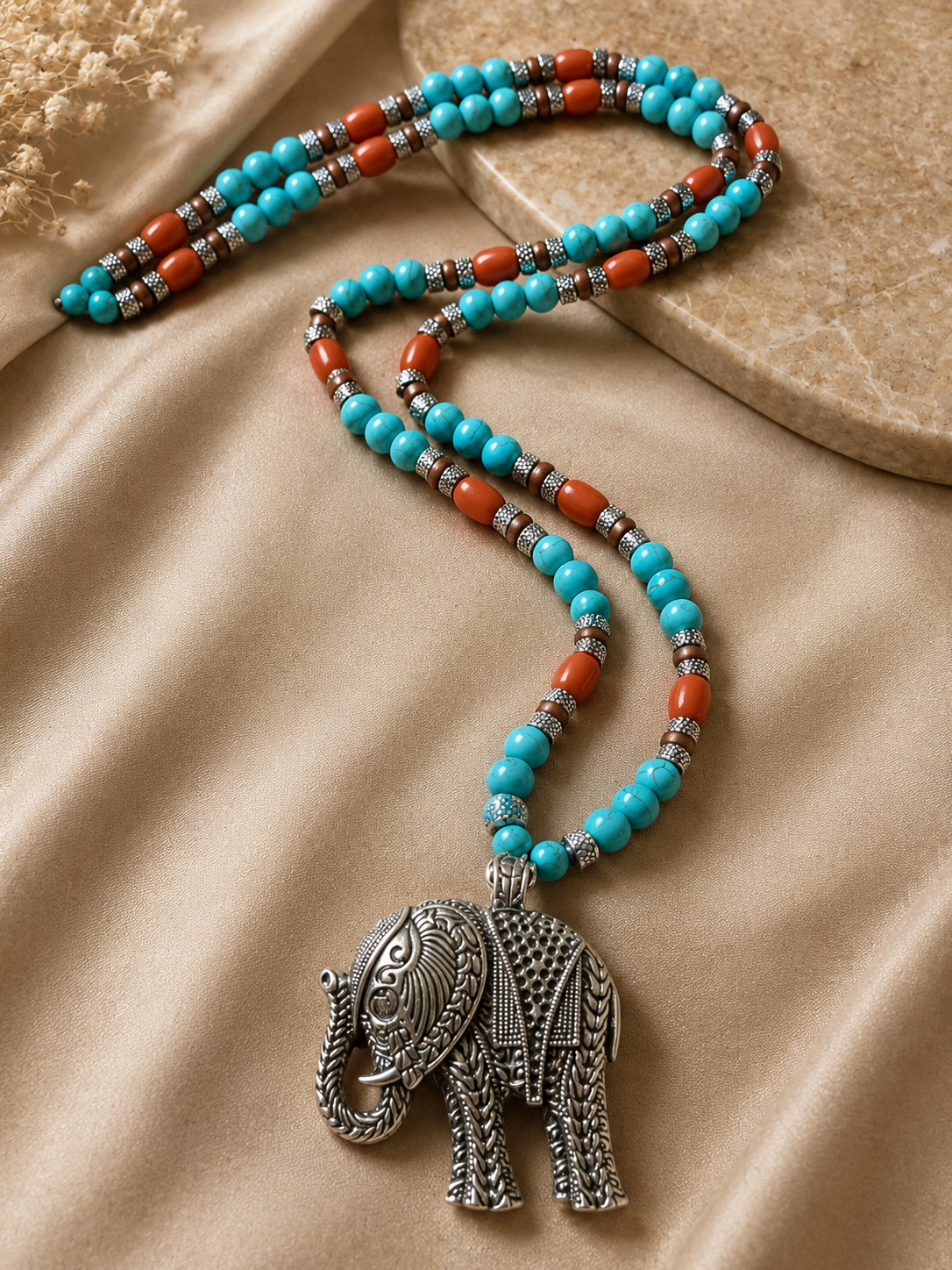 Collana Elefante Turchese