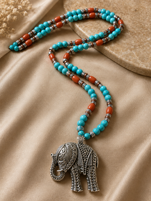 Collana Elefante Turchese