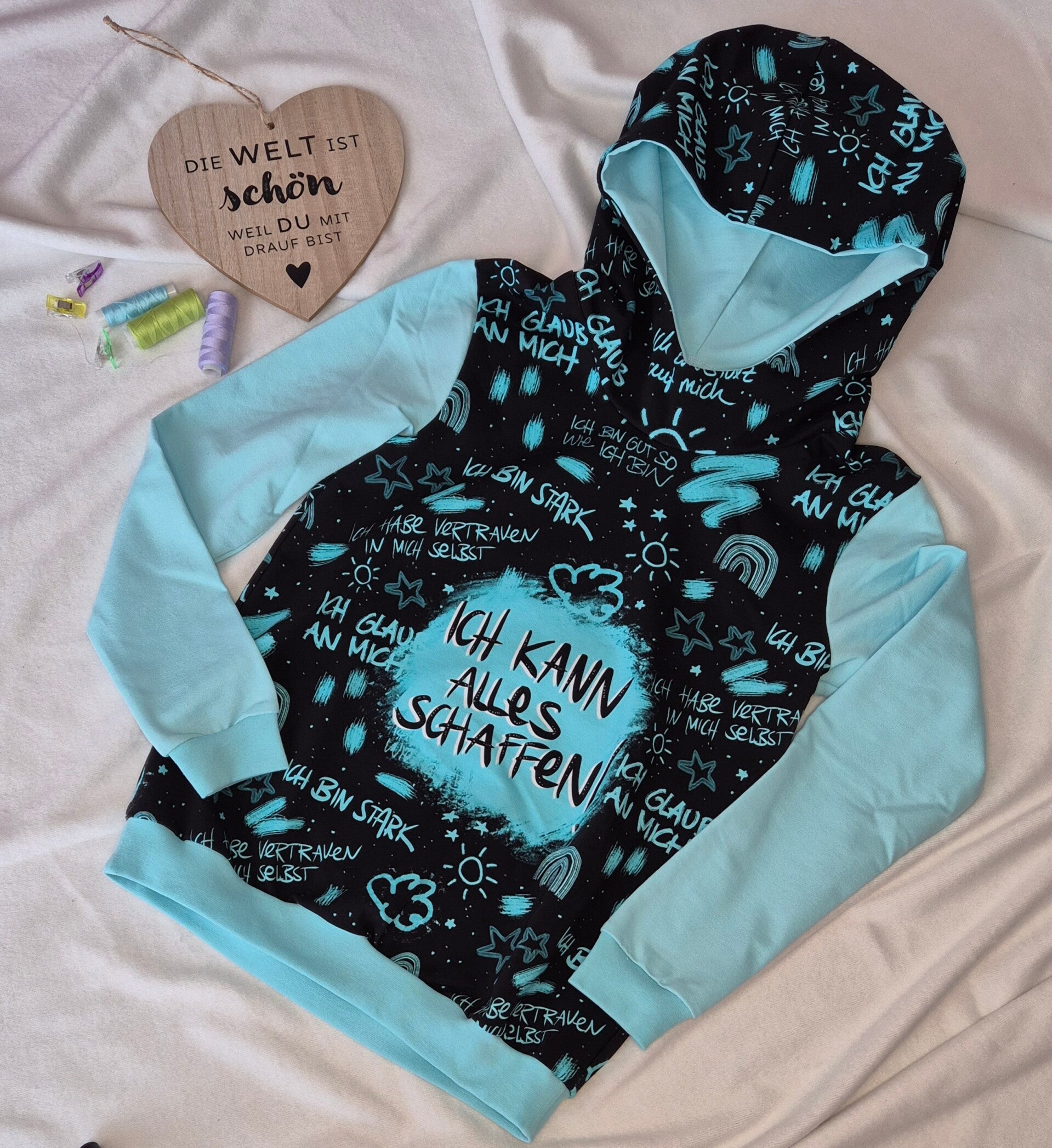 Gr. 140 Mutmachpulli blau