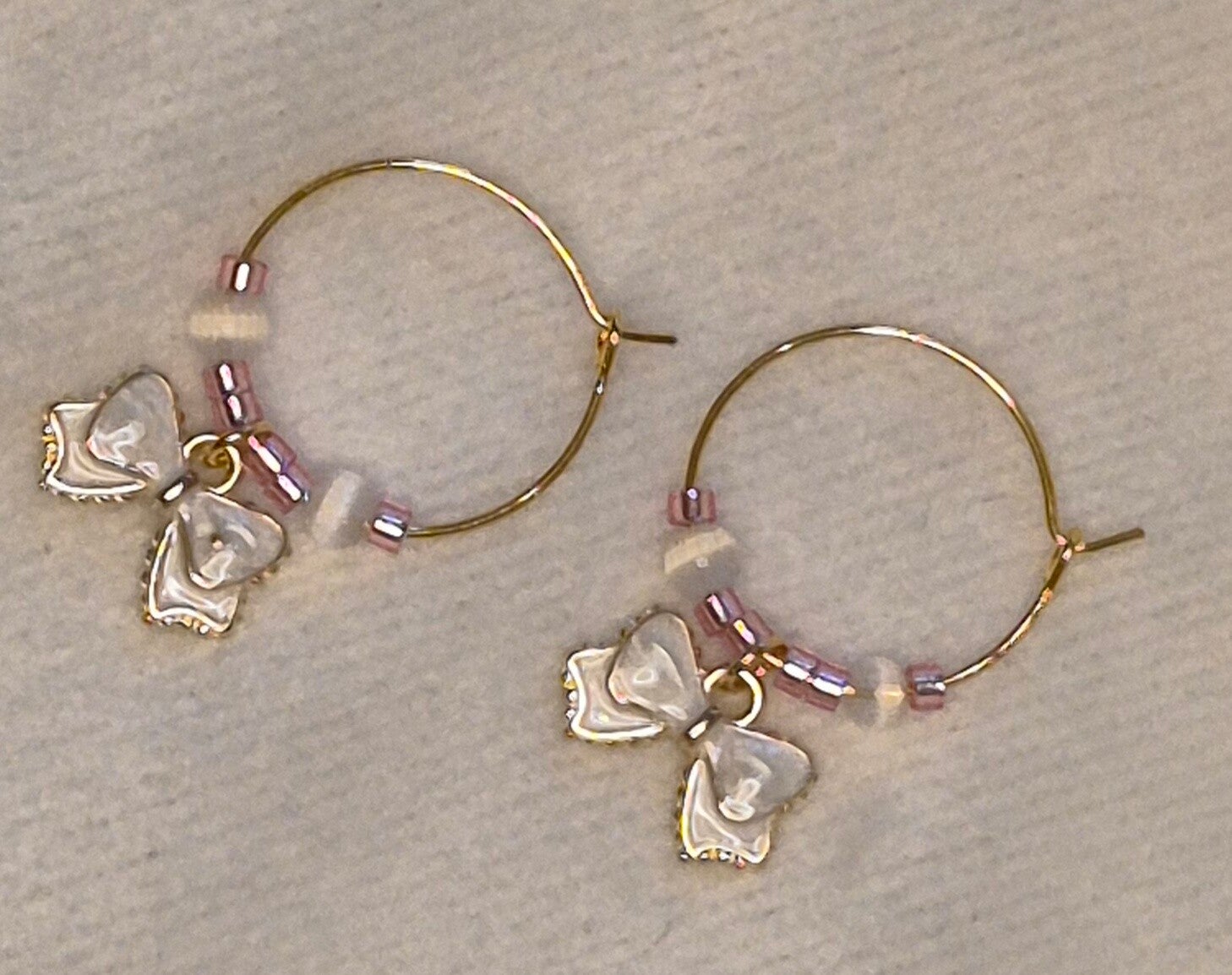 Glasanhänger rosé bow