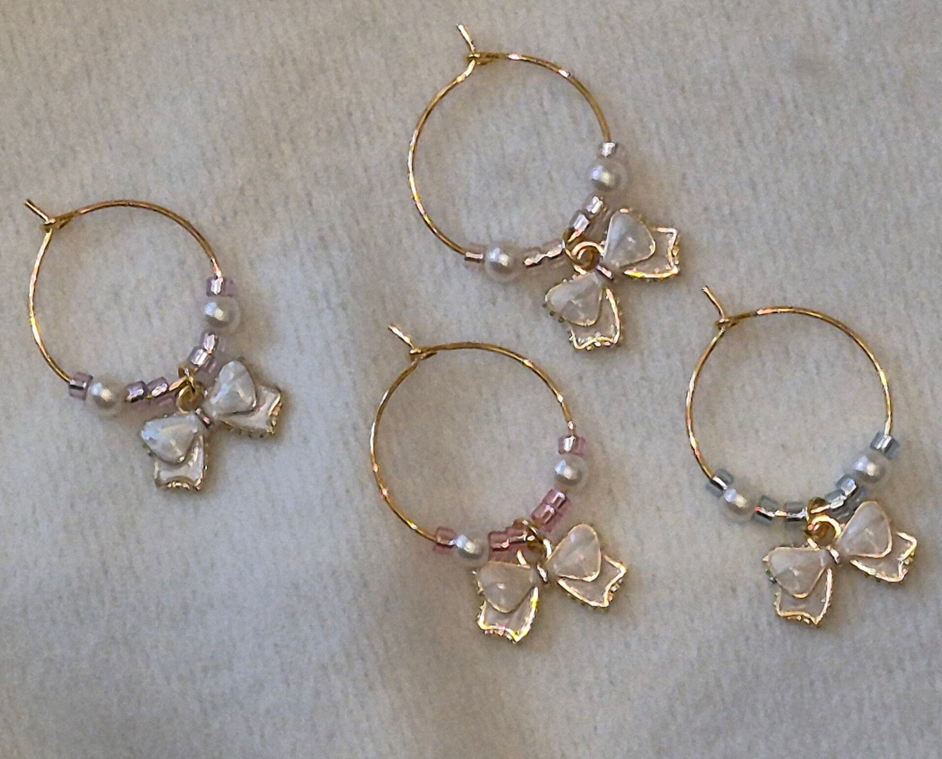 4er SET Glasanhänger pastell