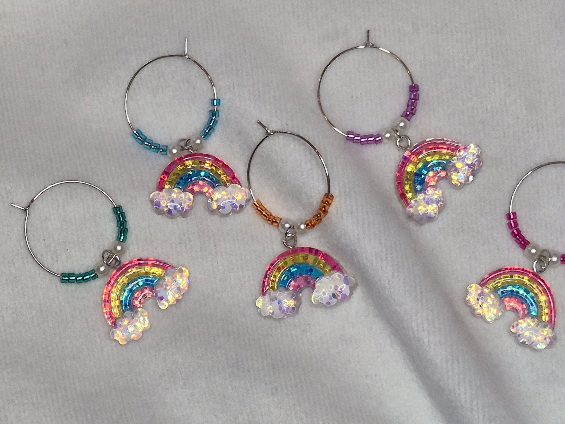 5er Set Glasanhänger Rainbow