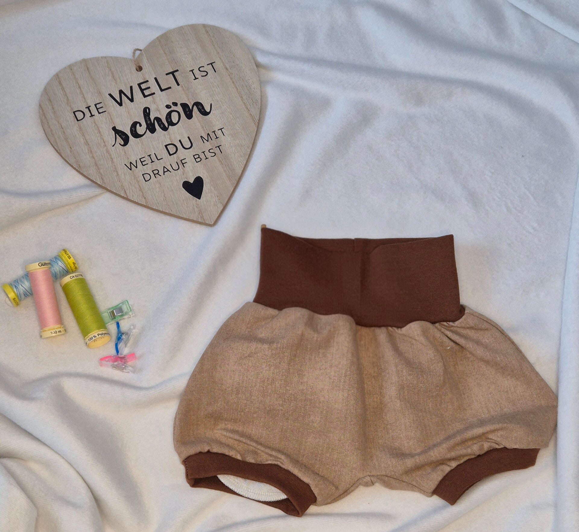 Gr. 56 & Gr. 68 kurze Pumpi brown denimlook