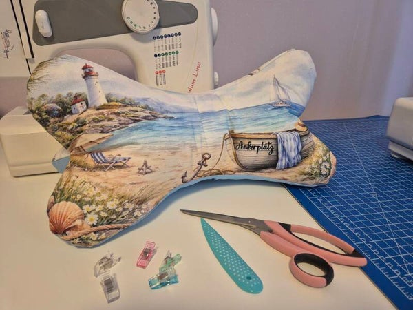 Lesekissen "Strand mit Boot"
