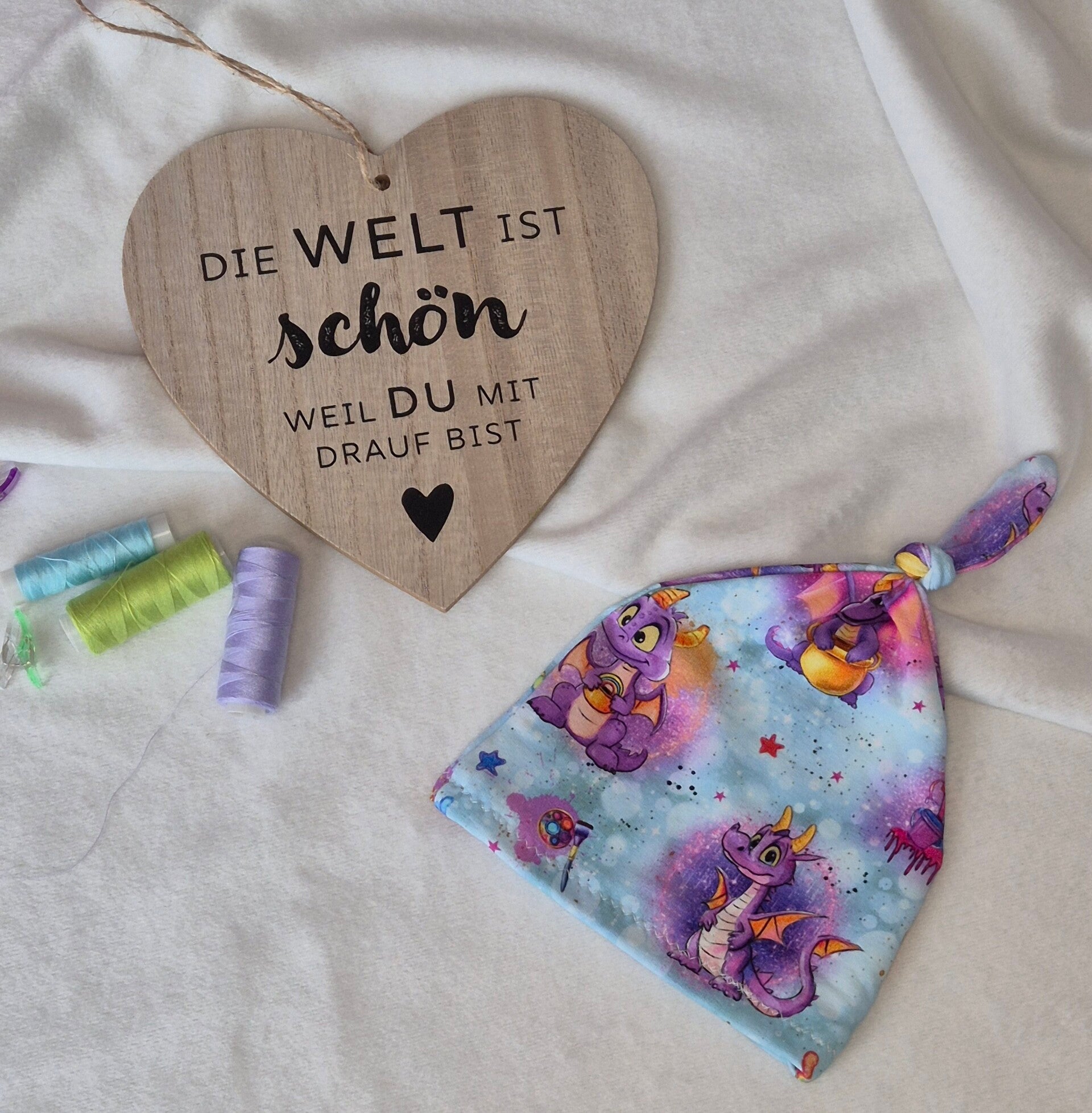 Erstlingsmütze Drachenbunt