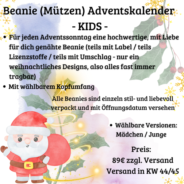 Beanie (Mützen) Adventskalender - KIDS - (Vorbestellung)