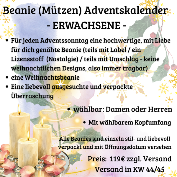 Beanie (Mützen) Adventskalender - Erwachsene - (Vorbestellung)